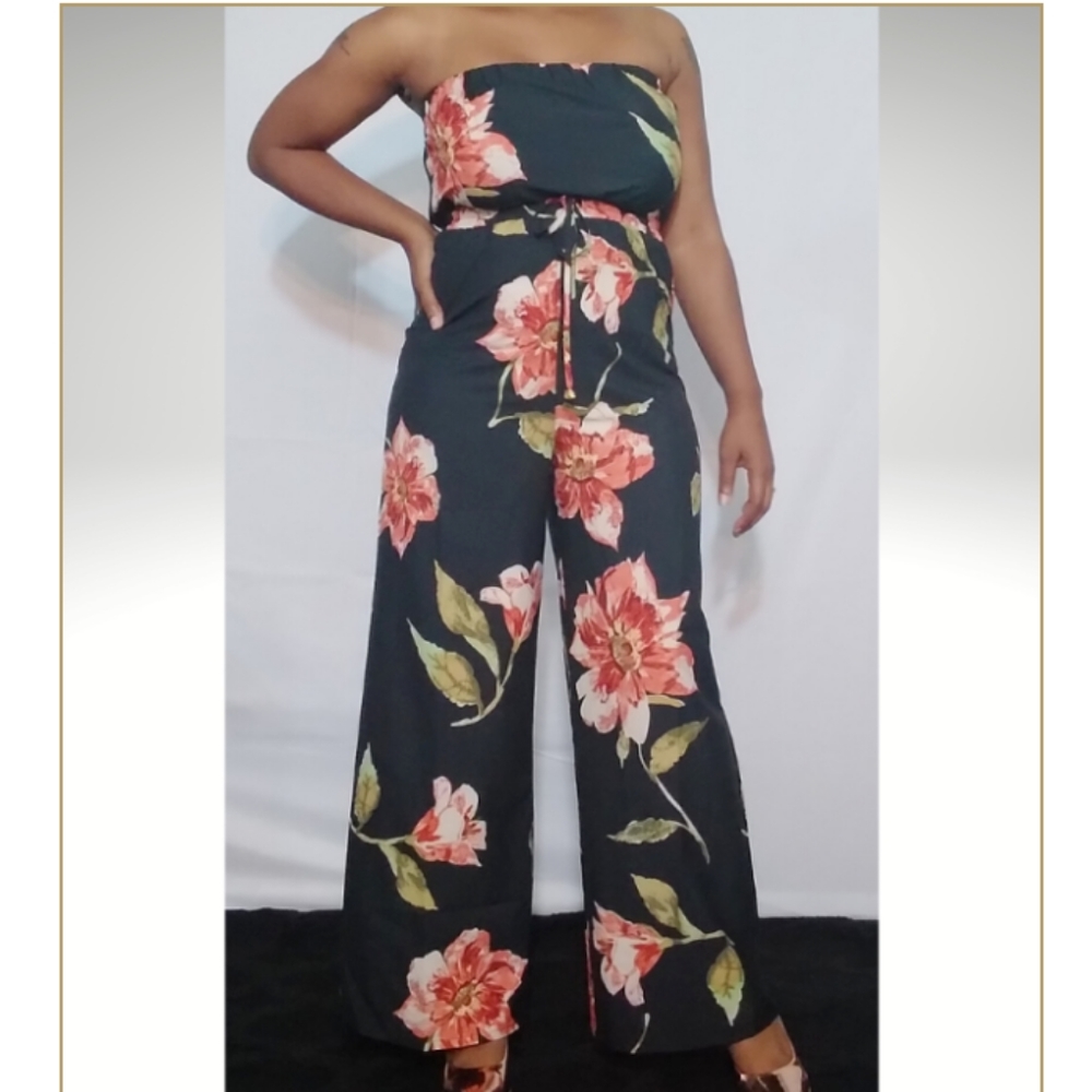 Black Floral Romper 